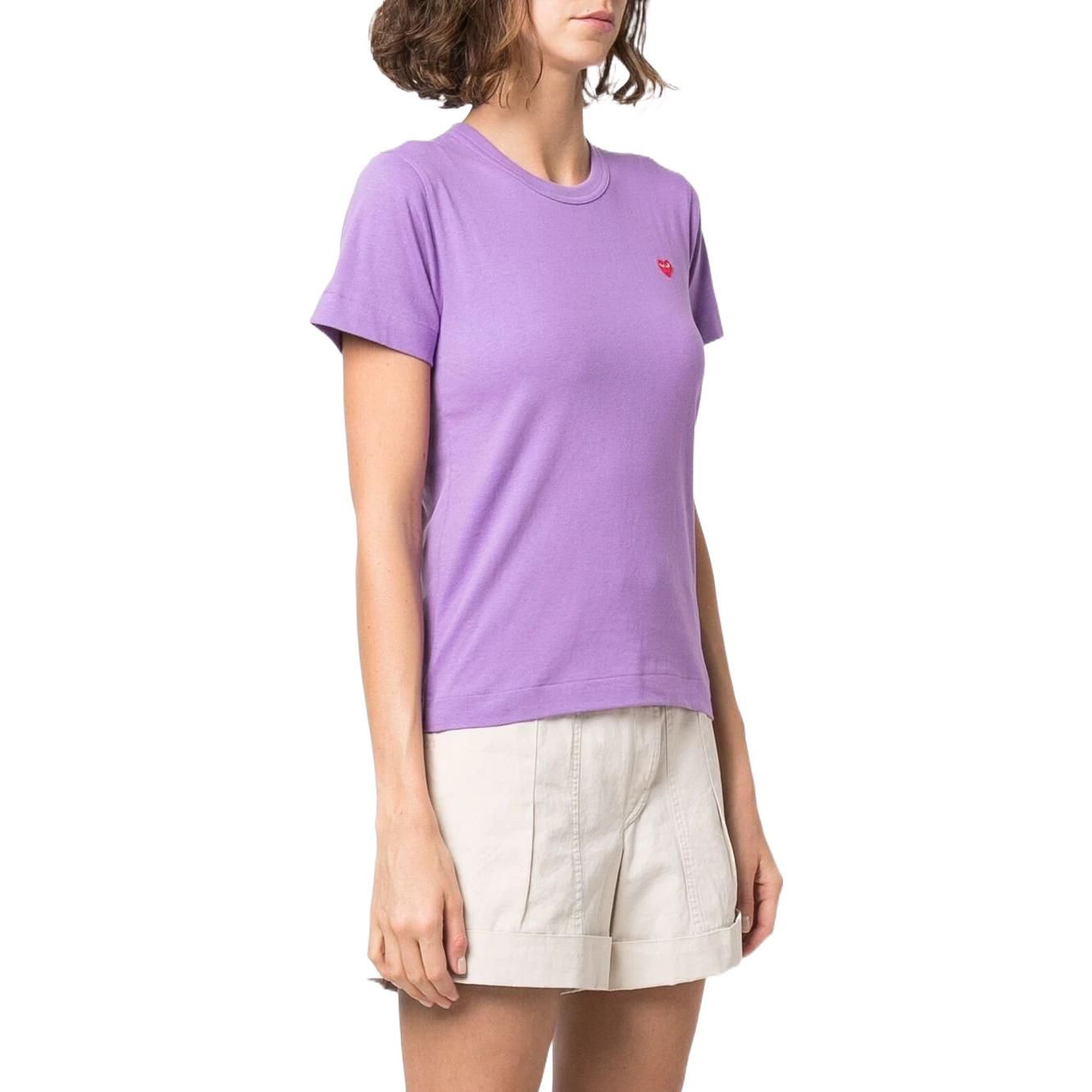 (WMNS) COMME des GARCONS PLAY FW25 Small Red Heart T-Shirt 'Purple' AZ-T313-051-4