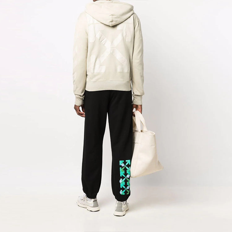 Off-White FW21 Logo Arrow Zipper Ordinary Version Beige OMBE001F21FLE0031717