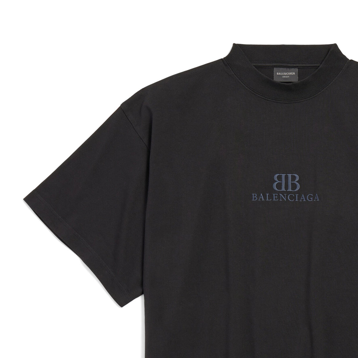 Balenciaga BB Classic Balenciaga Cropped T-shirt Oversized 'Black' 783399TQVS81083
