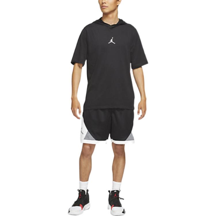 Air Jordan Athleisure Casual Sports Solid Color Hooded Short Sleeve T-Shirt 'Black'  DA9872-010