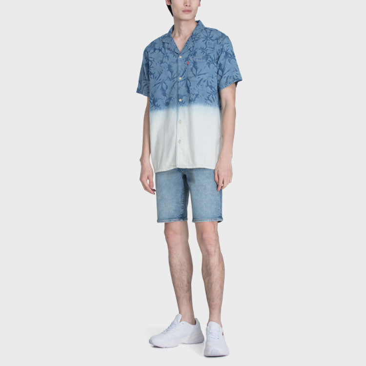Men's Levis Gradient Denim Short Sleeve Shirt Blue 21976-0009