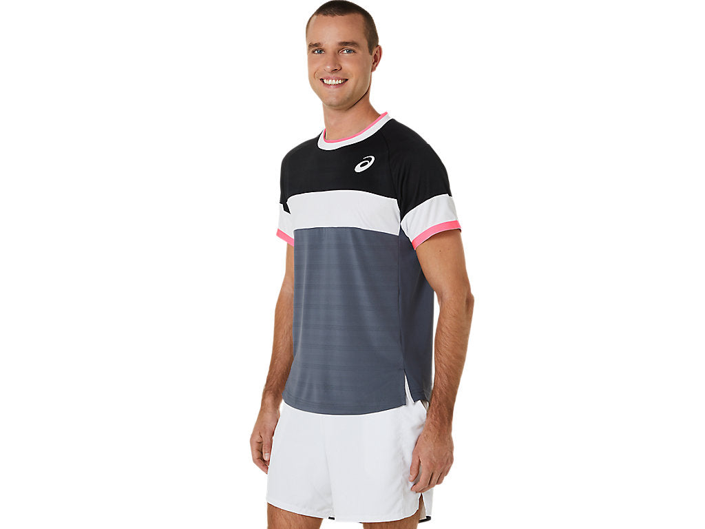 ASICS Match Short Sleeve T-Shirt 'Grey White Black' 2041A244-003
