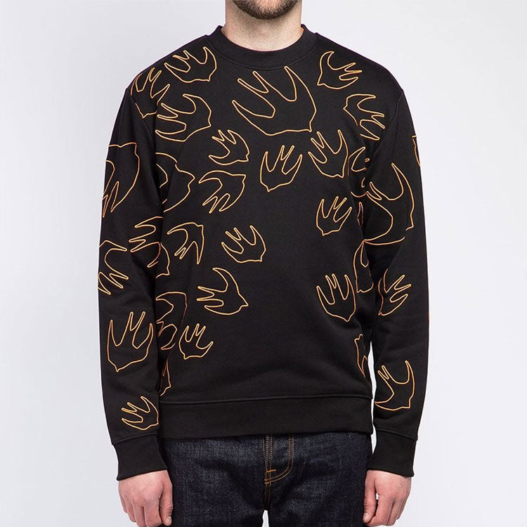 Alexander McQueen Casual Swallow Sweatshirt 'Black Orange' 415099-RNR12-1000