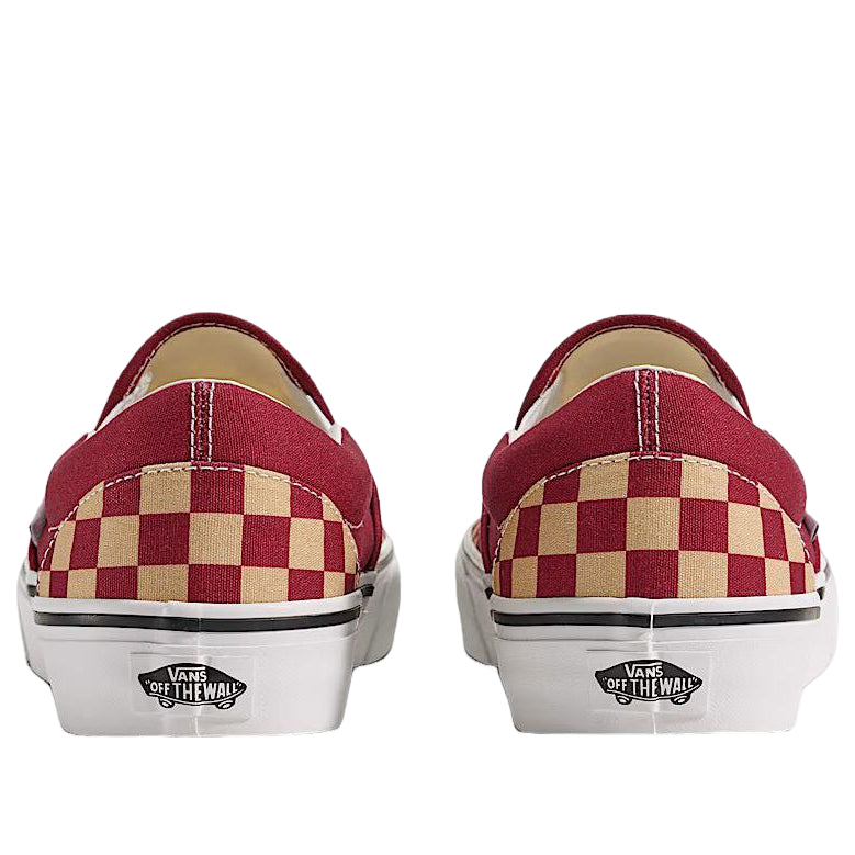 Vans Game Day Classic Slip-On Checkerboard 'Burgundy Red Gold' VN000EACBGL