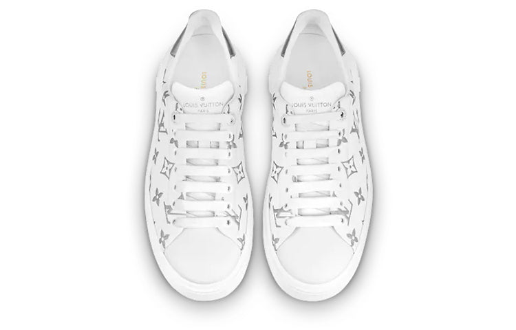 (WMNS) LOUIS VUITTON Time Out Sneakers 'White with Silver Monogram' 1A8TAI