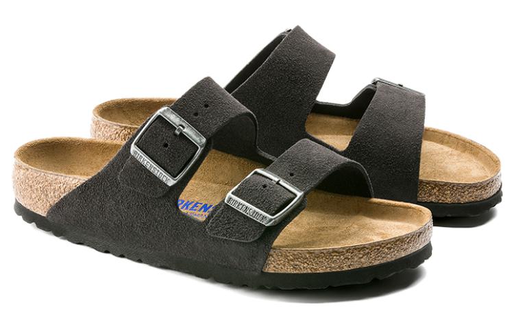 Birkenstock Arizona Soft Footbed Suede Leather Narrow Fit Sandals 'Velvet Gray' 0552323