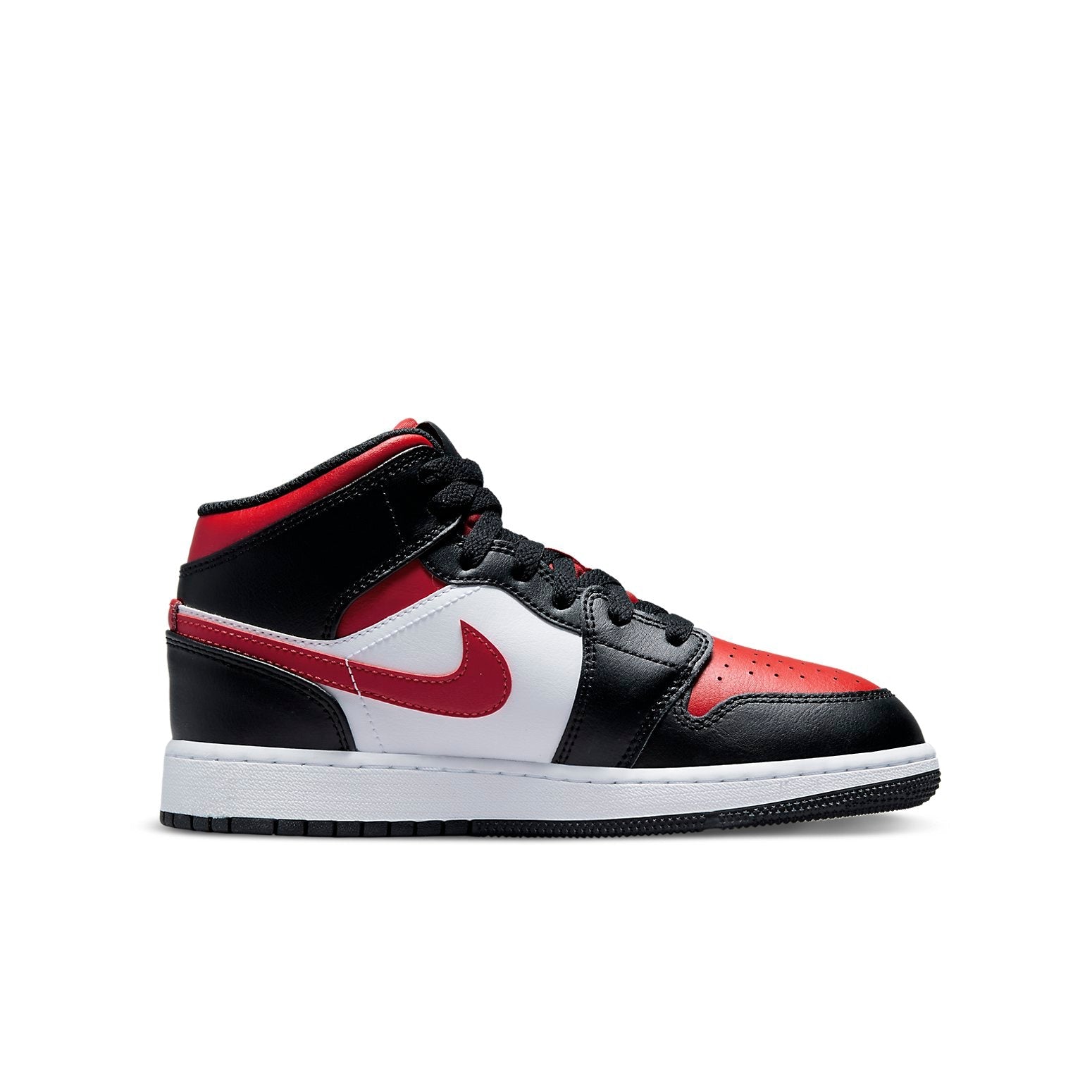 (GS) Air Jordan 1 Mid 'Black Fire Red' 554725-079