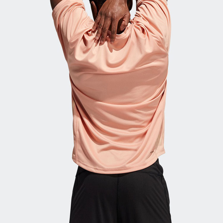 adidas Mens Yoga Tee Sports Round Neck Short Sleeve Red Pink GS2686