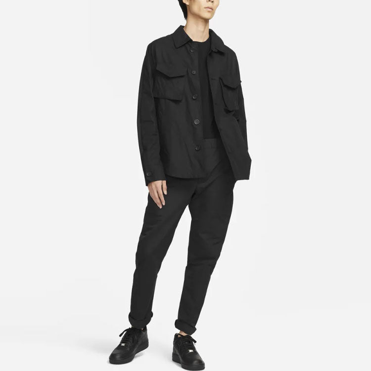 Nike Solid Color Shirt Jacket Black DH2898-010