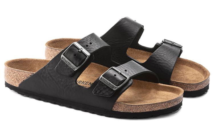 Birkenstock Arizona Grip Leather Sandals 'Vintage Wood Black' 1023115
