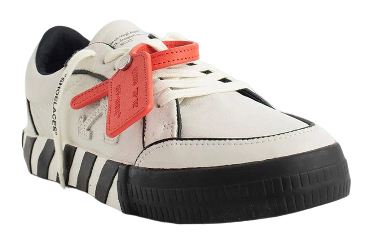 Off-White Low Vulcanized Outlined Leather Sneakers 'White Black Orange' OMIA085S23LEA0040110