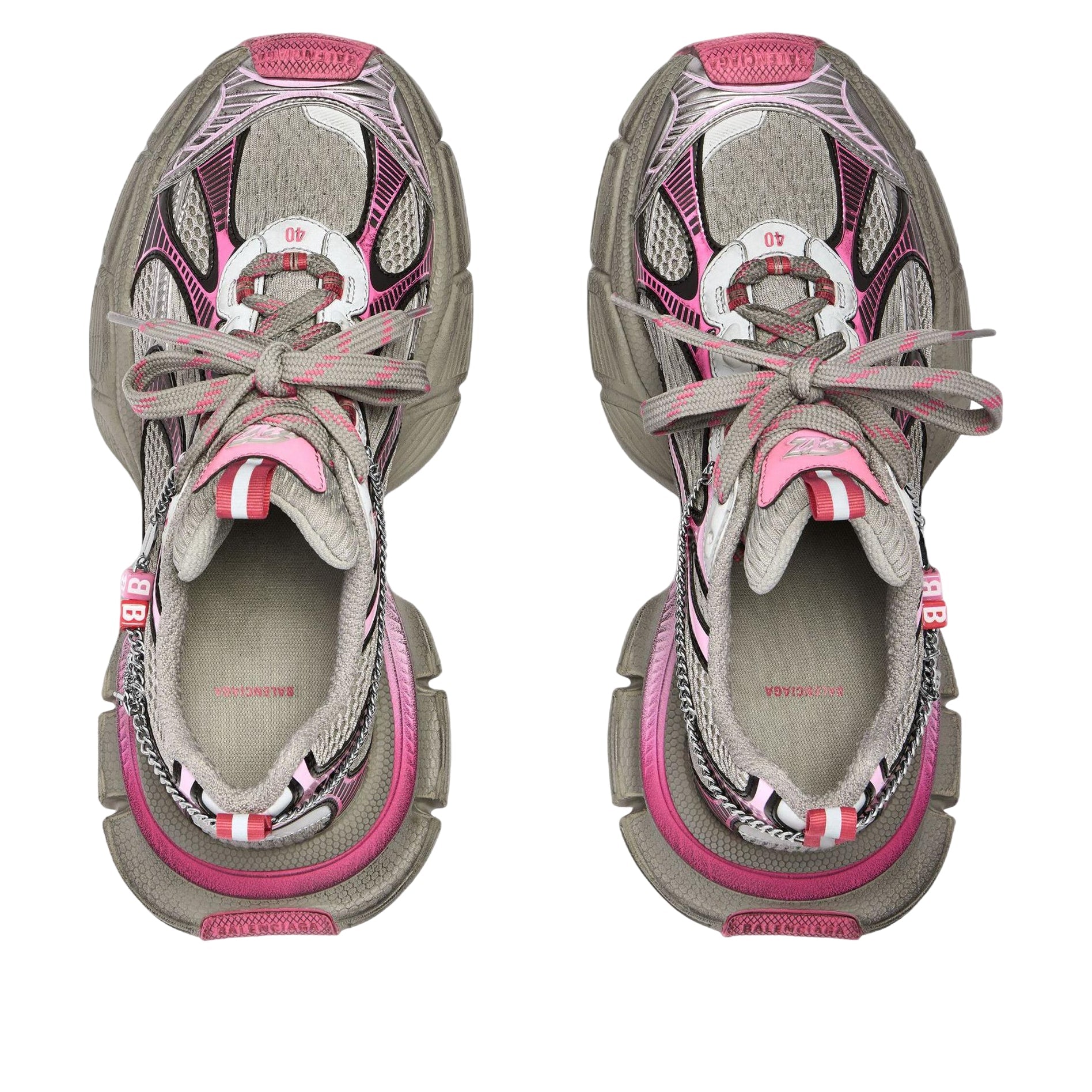 (WMNS) Balenciaga 3XL Gradient Sneaker With Charms 'Grey Pink' 734731W3XCS1550
