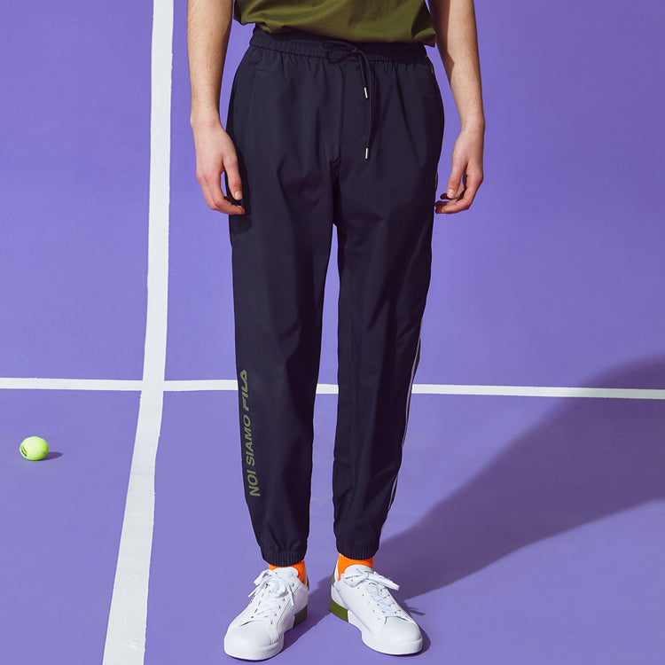 FILA FUSION Contrast Color Stitching Zipper Pocket Sports Pants Black T11M021807F-BK