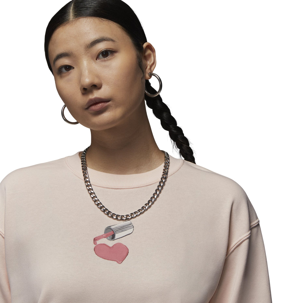 (WMNS) Air Jordan Brooklyn Fleece Crew Neck Sweatshirt Asia Sizing 'Guava Ice' HV9371-838