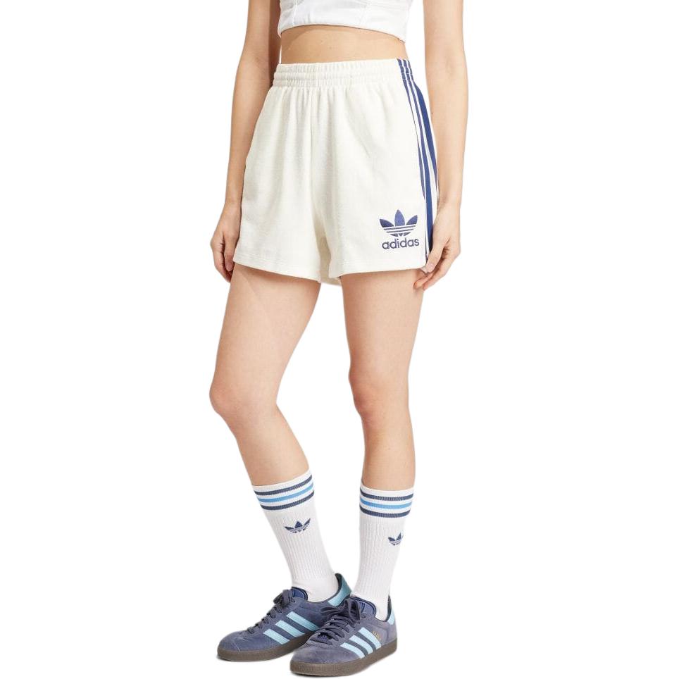 (WMNS) adidas Terry Shorts Asia Sizing 'White Blue' IT9841