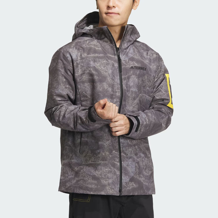 adidas x National Geographic Allover Print RAIN. RDY Jacket Asia Sizing 'Silver Violet' IS9512