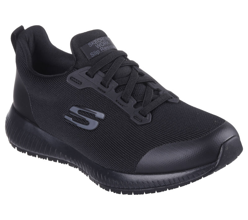 (WMNS) Skechers Work: Squad Slip Resistant 'Black' 77222-BLK