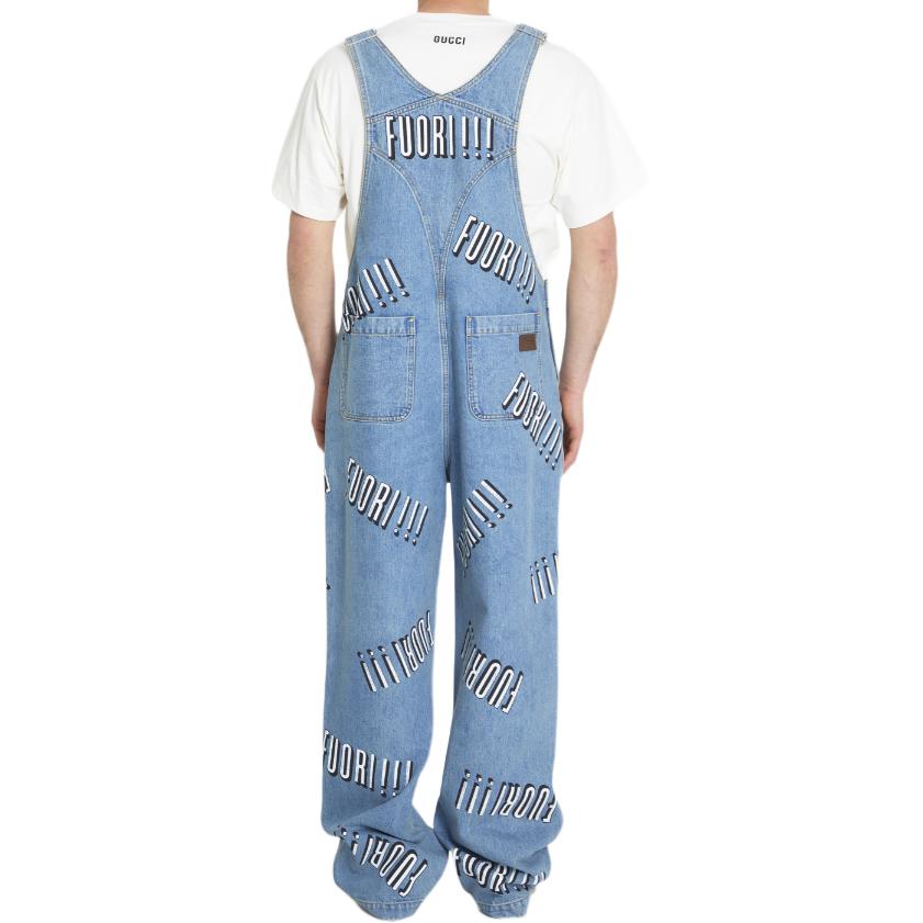 Gucci Cotton Denim Overall With Fuori Print 'Blue' 742592-XDCFU-4452