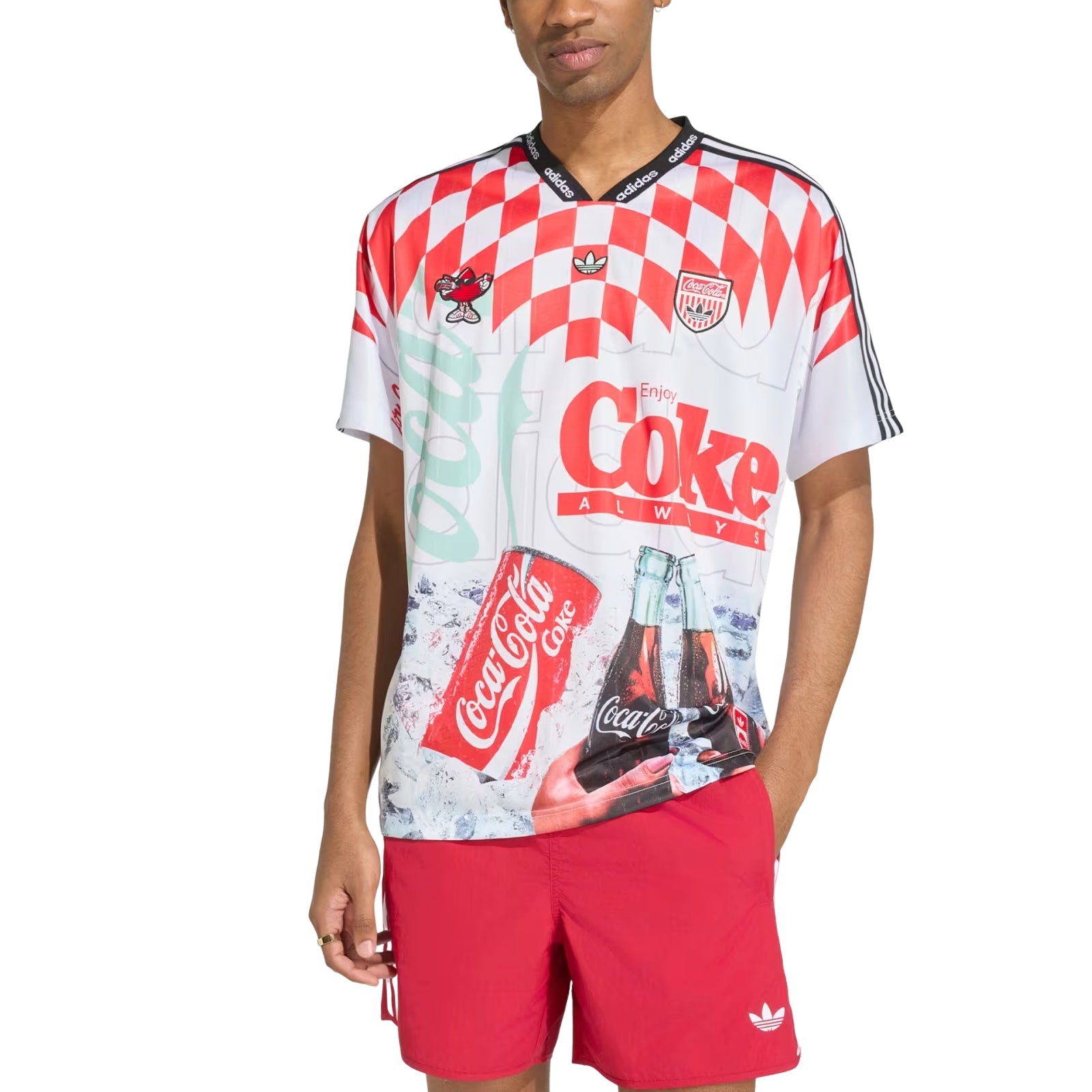 adidas x Coca-Cola Classic Sport Mash-Up Jersey Asia Sizing 'White Multicolor' KY2106