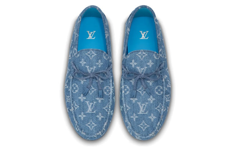 LOUIS VUITTON LV Driver Moccasin Shoes 'Blue Denim Monogram with Blue' 1ABF63