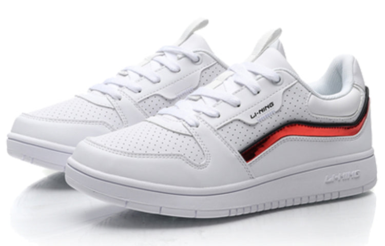 (WMNS) Li-Ning Classic Skateboarding Low 'White Red' AGCP252-3