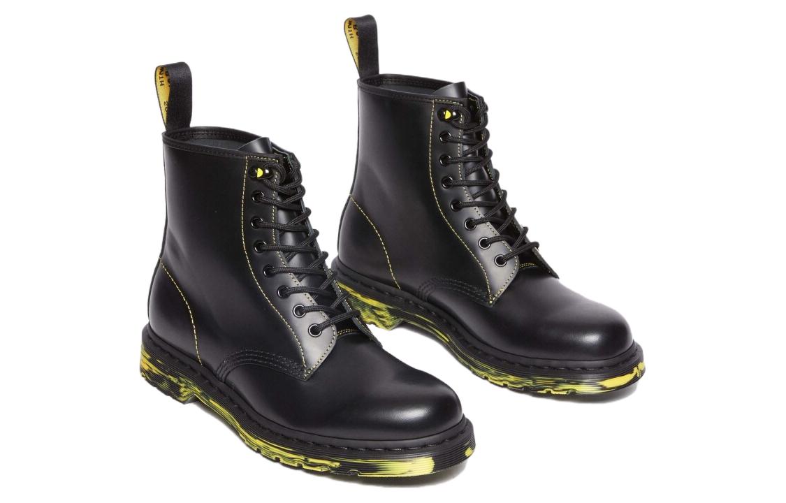 Dr.Martens 1460 Marbled Sole Smooth Leather Lace Up Boots 'Black' 31158001