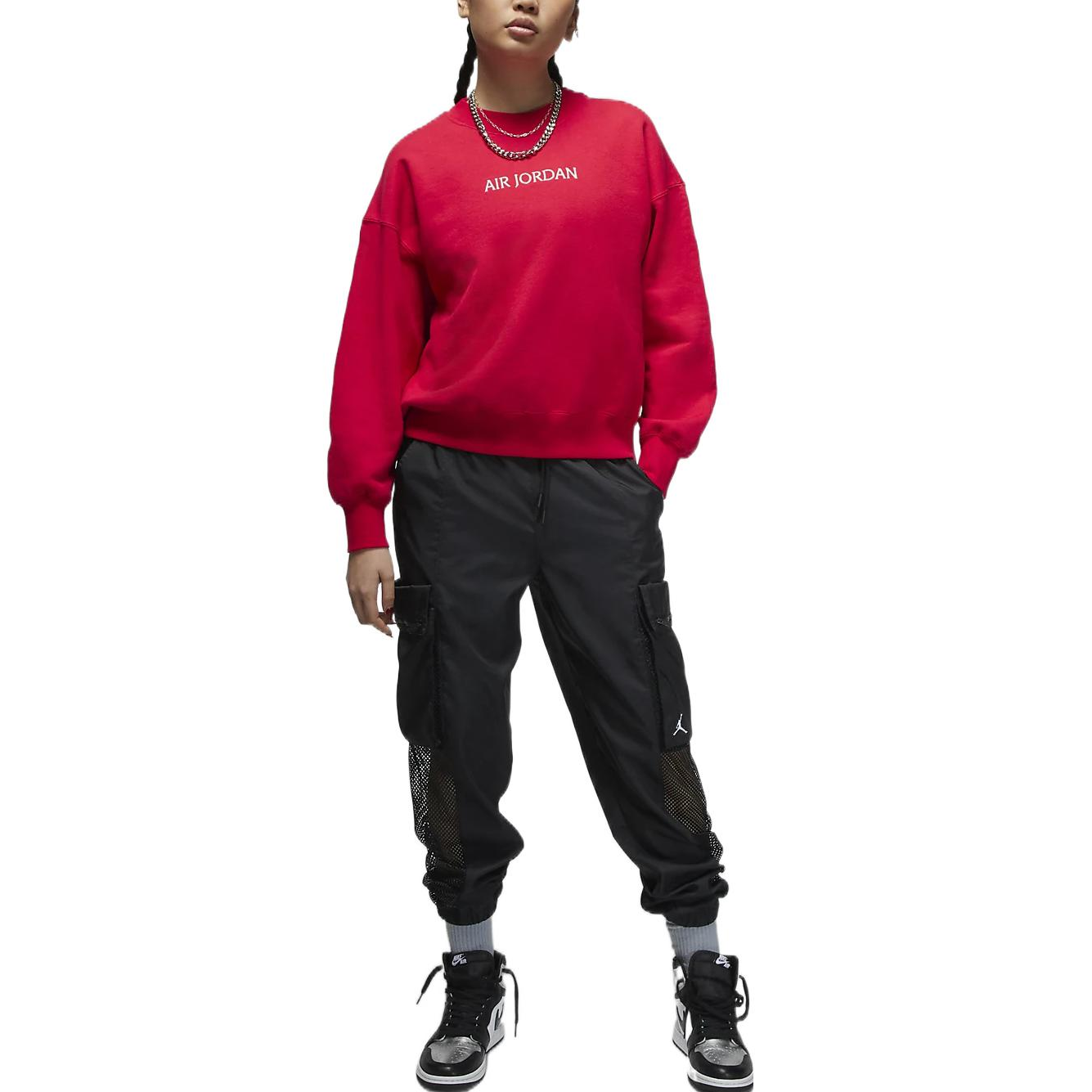 (WMNS) Air Jordan Crew Neck Street Style Long Sleeves 'Red' DQ4650-612