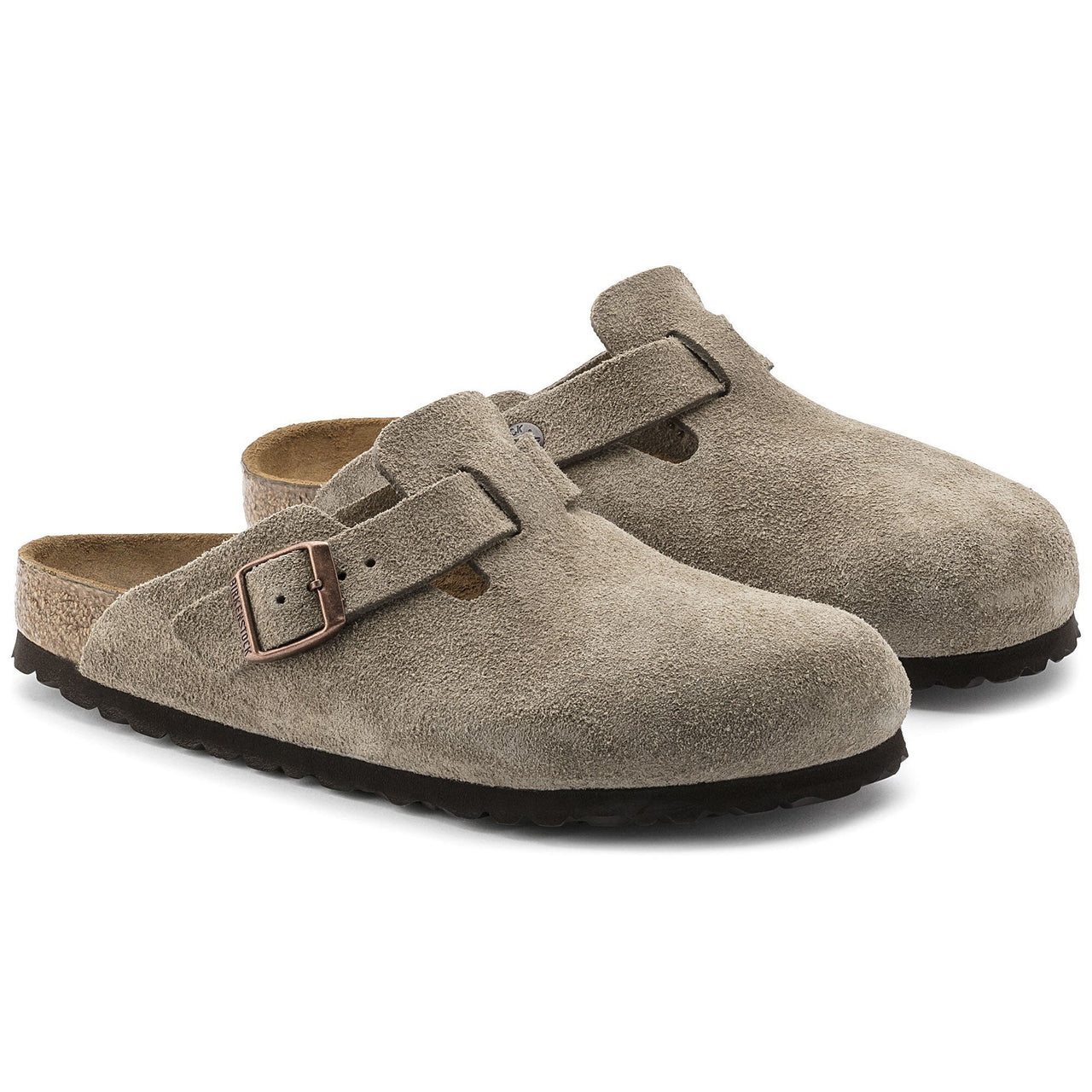 Birkenstock Boston Suede Leather Sandals 'Taupe' 0060461