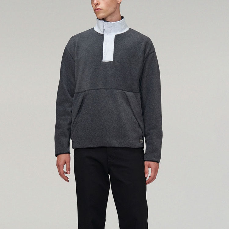 Men's Levis Stand Collar Athleisure Casual Sports Knit Pullover Gray 21258-0000