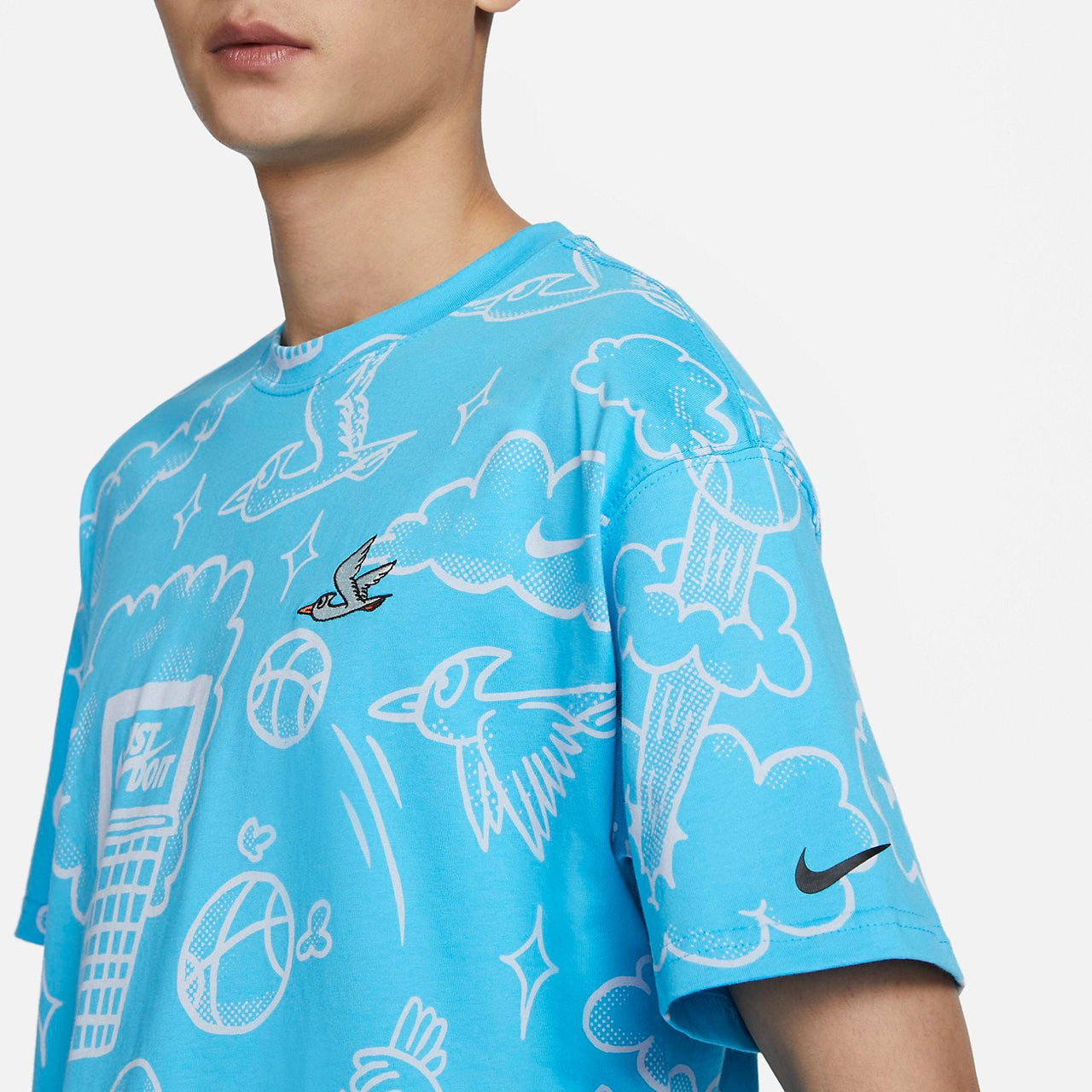 Nike Max90 Allover Print Basketball T-Shirt 'Blue' DZ2699-416