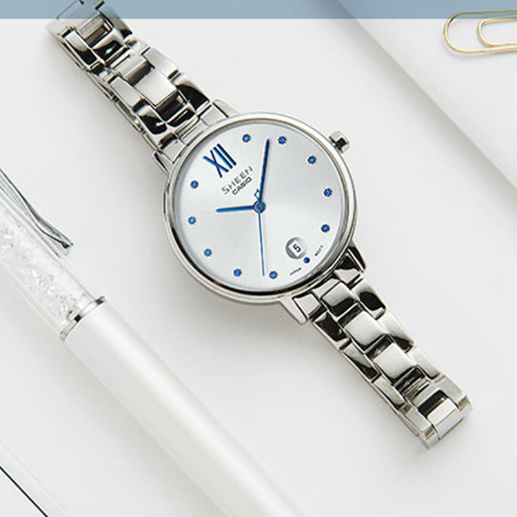 Casio Dress Analog Watch 'Steel White Silver' SHE-4530D-7A