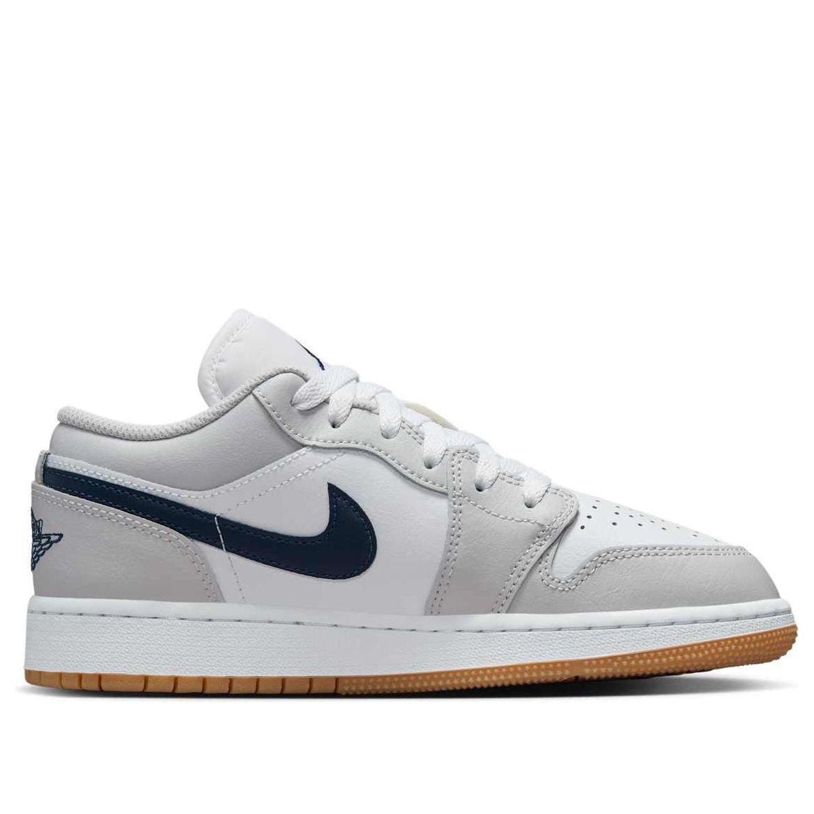 (GS) Air Jordan 1 Low 'White Neutral Grey Gum Midnight Navy' 553560-146