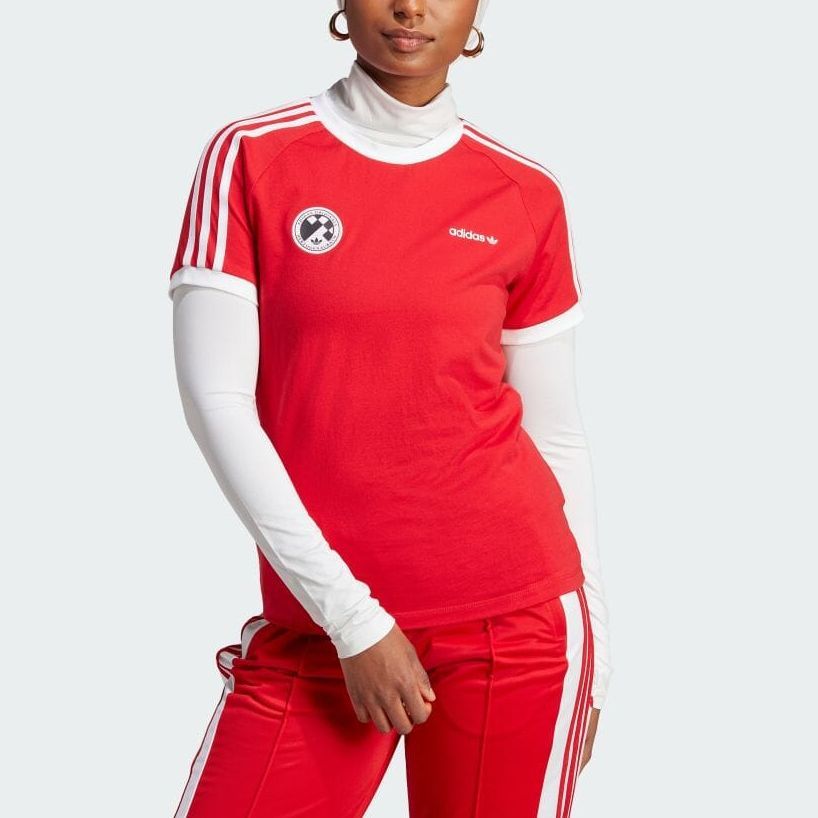 (WMNS) adidas Football Short Sleeve Tee 'Red' IR9786