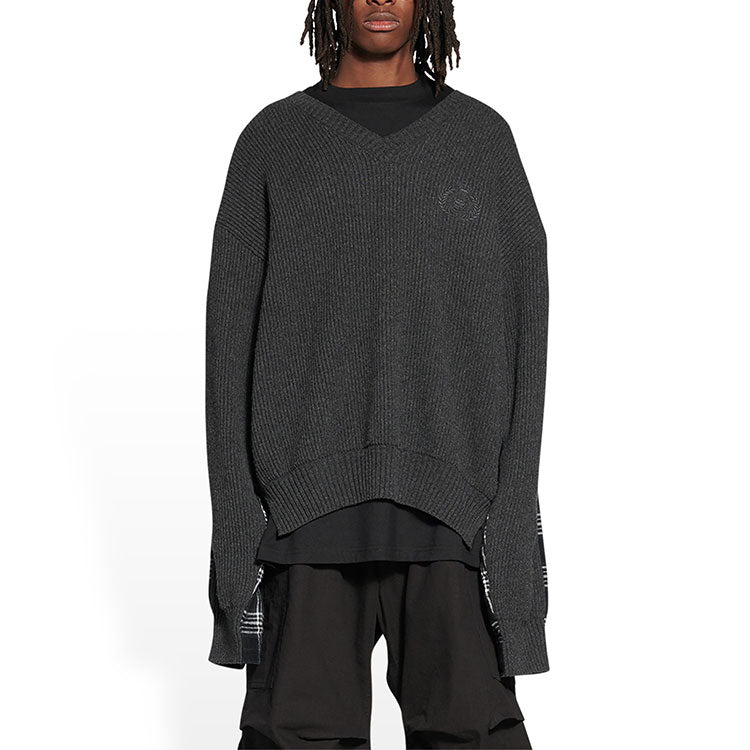 Balenciaga Hybrid V-Neck Shirt 'Anthracite Black White' 704271T41301163