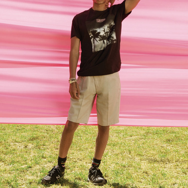 Men's Levis HAILEY AND JADEN Series Casual Round Neck Printing Short Sleeve Black 22491-0644