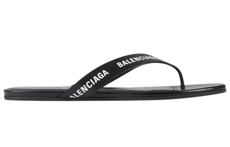 (WMNS) Balenciaga Round Printing Calfskin Sandals Black 613845WBAE11090