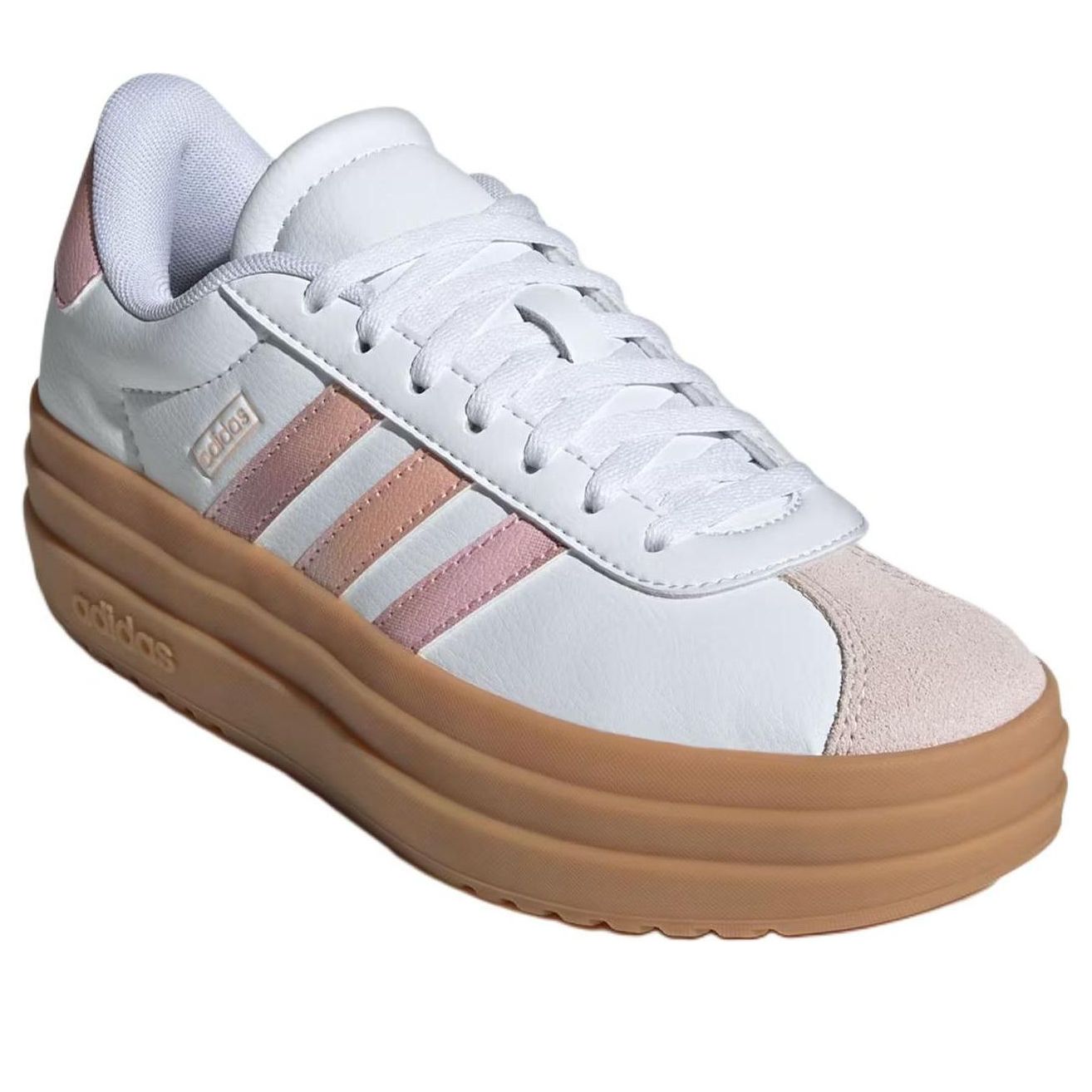 (GS) adidas VL Court Bold J 'White Powder Coral Gum' JS0871