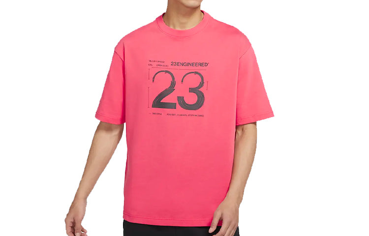 Men's Air Jordan SS22 23 ENGINEERED Printing Short Sleeve Light Red T-Shirt DH8914-648