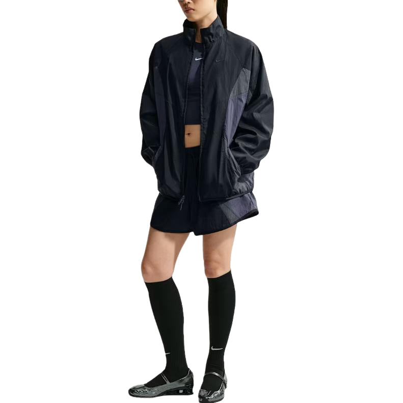 (WMNS) Nike Sportswear Oversized Track Jacket 'Black Gridiron Anthracite' IM8402-010