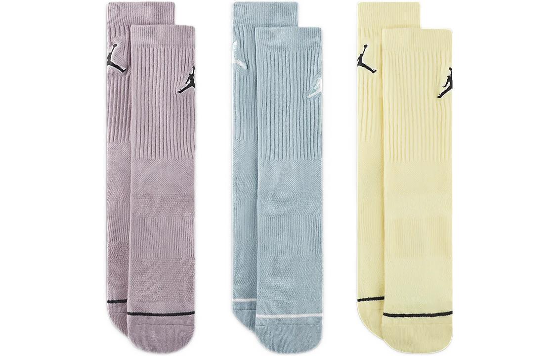Air Jordan Everyday Max Crew Basketball Socks 'Lilac Blue Yellow' SX5545-917