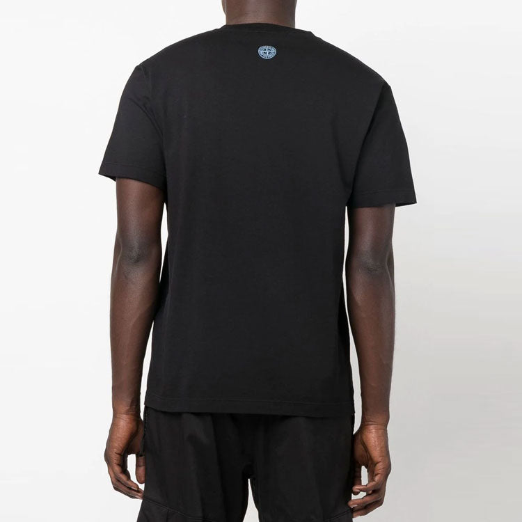 STONE ISLAND Blurred Logo T-shirt 'Black' 77152NS87-V0029