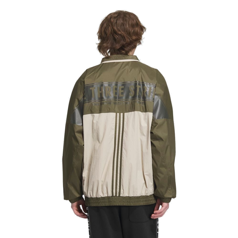 adidas Warding Oversized Fit Woven Full Zip Jacket 'Green White' IK7353