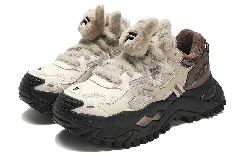 (WMNS) FILA FUSION BIANCO Platform Sneakers 'White Beige Brown' T12W341303FGF