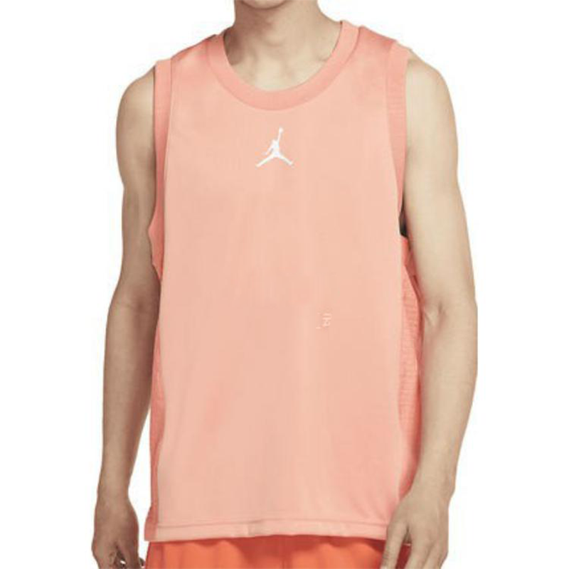 Men's Air Jordan Colorblock Logo Round Neck Sleeveless Vest Orange CZ4742-808