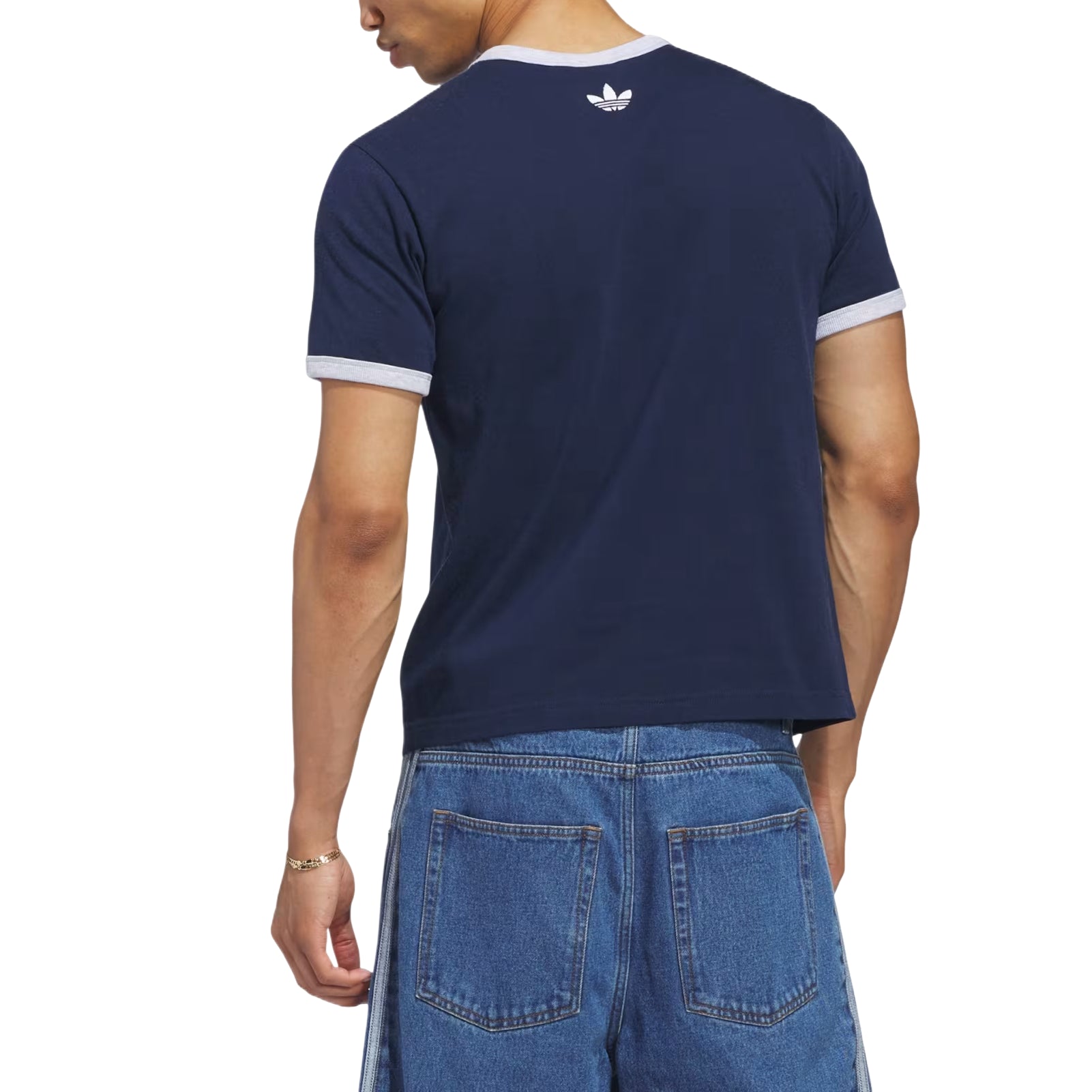 adidas Trefoil Ringer T-Shirt Asia Sizing 'Night Indigo' KT7867