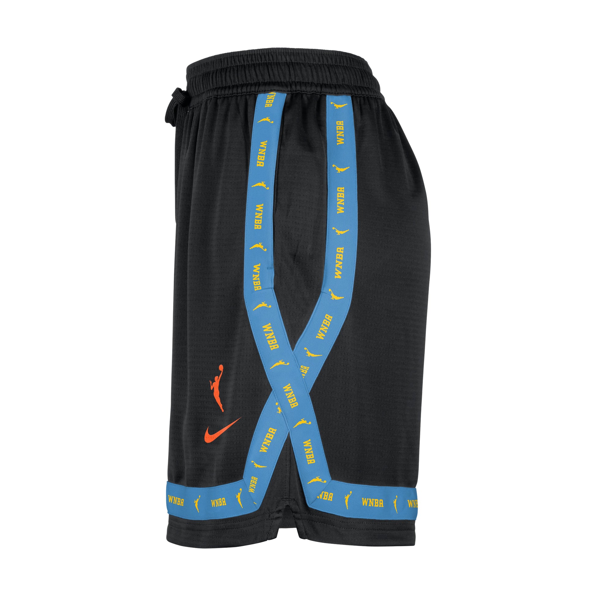(WMNS) Nike Crossover WNBA Chicago Sky Shorts 'Black Brilliant Orange' IQ3663-010