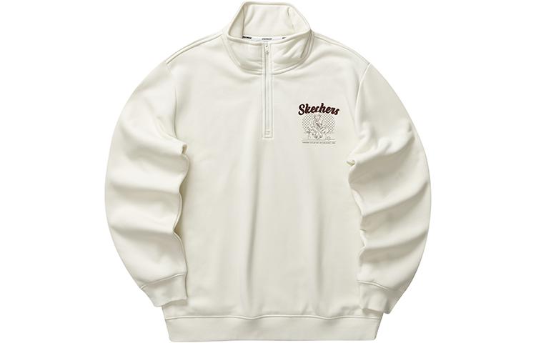 Skechers Basic Woven Half-Zip Crew Sweater 'Black White' P423U015