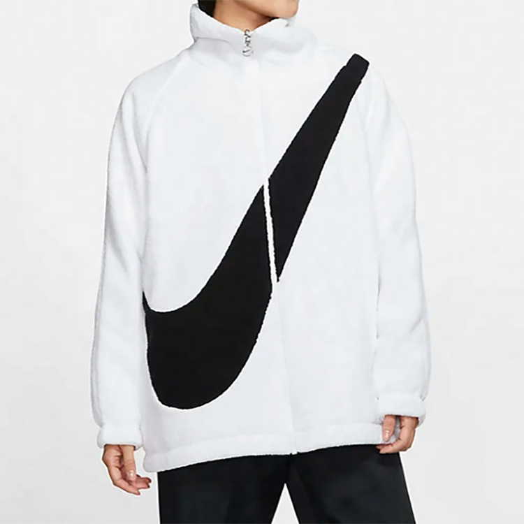 (WMNS) Nike Big Swoosh Reversible Fur Jacket 'Black White' CI8938-100