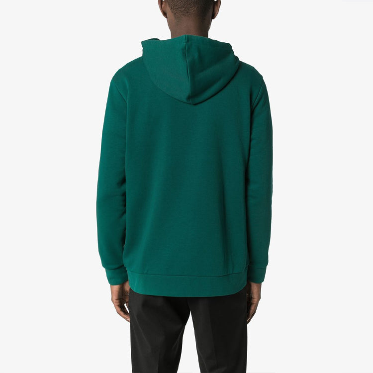 adidas originals Solid Color Stripe Zipper Hooded Track Jacket Green EK0258