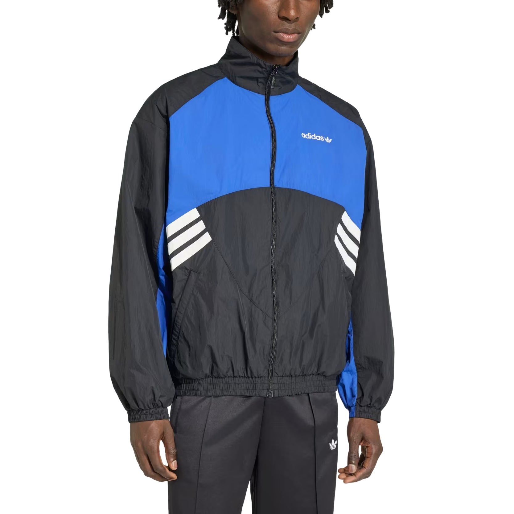 adidas Munich 93 Track Jacket Asia Sizing 'Black Royal Blue' KR7281
